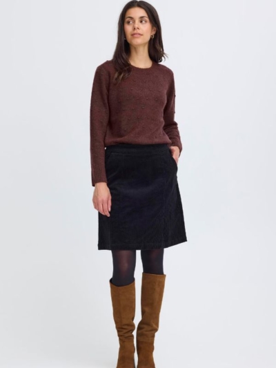 Fransa Γυναικείο Πουλόβερ Με Στρογγυλή Λαιμόκοψη Μπορντώ