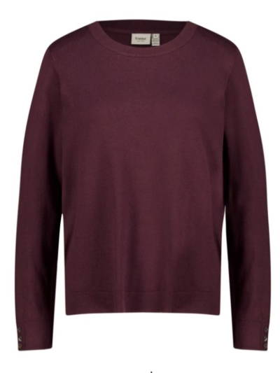 Fransa Γυναικείο Πουλόβερ Μακρυμάνικο Με Κουμπάκια Στα Μανίκια Μπορντώ