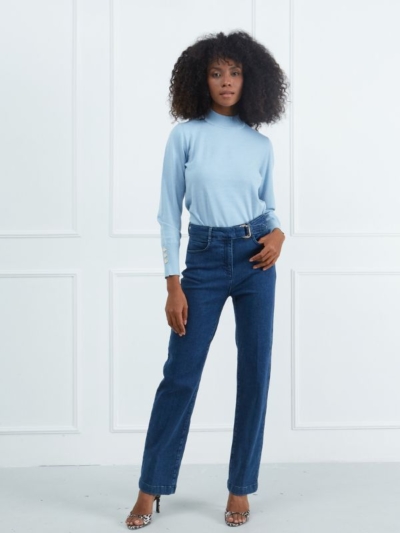 Sarah Lawrence Γυναικεία Μπλούζα Ζιβάγκο Μακρυμάνικη Γαλάζιο