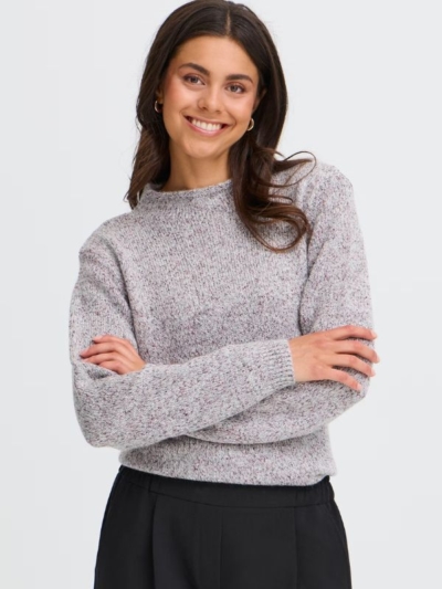 Fransa Γυναικείο Πουλόβερ Με Ψηλό Γιακά FUDGE MULTI