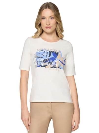 Betty Barclay Γυναικείο T-Shirt Κοντομάνικο Με Γαλάζια Στάμπα Λευκό