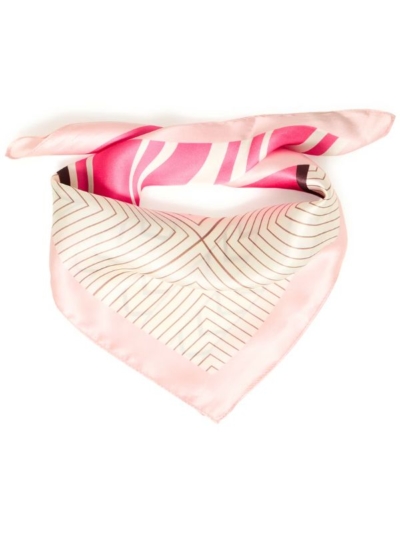 Fransa Γυναικείο Φουλάρι/Μαντίλι Από Μετάξι Chocolate/Pink