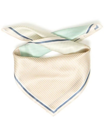 Fransa Γυναικείο Φουλάρι/Μαντίλι Από Μετάξι Creme/Green