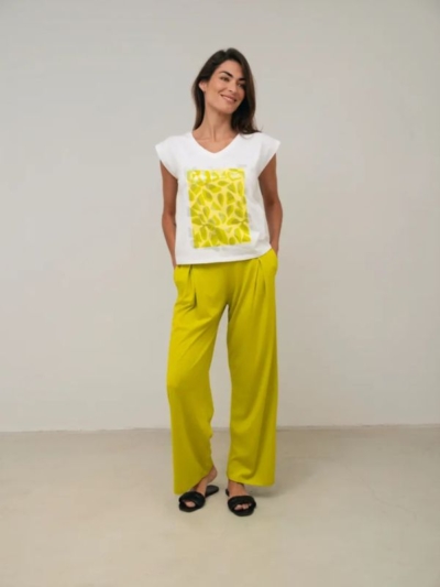 SCORZZO Γυναiκείο T-Shirt Κοντομάνικo Με Τυπωμενο Μοτίβο Λευκό