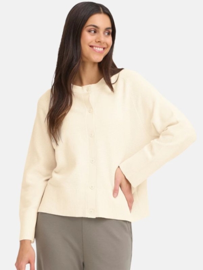 FRANSA Γυναικεία Ζακέτα Μακρυμάνικη Μπέζ