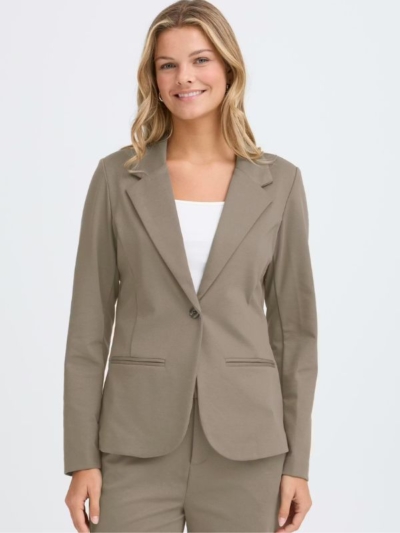 FRANSA Γυναικείο Σακάκι Με Πέτο Λαδί