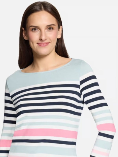 Betty Barclay Γυναικεία Μπλούζα Κοντομάνικη Με Ριγέ Μοτίβο  Γαλάζια