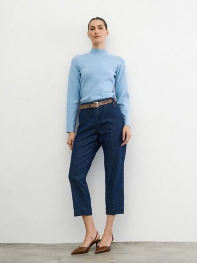 Sarah Lawrence γυναικείο παντελόνι Cigarette Denim μπλε σκούρο